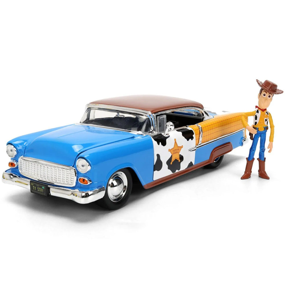 TOY STORY - Woody & 1955 Chevrolet Bel Air 1:24 Scale Die-Cast Metal Vehicle with Woody Figure